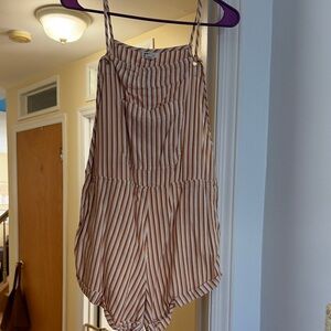 Striped Tan Women's romper